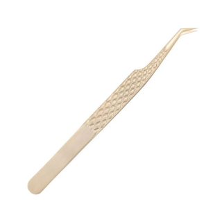 Satin Gold 45-Degree Volume Tweezers For Eyelash Extension