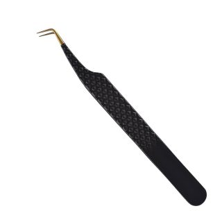 90 Degree Eyelash Tweezers Plasma Black Coated