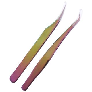 2 in1 Colorful Curved Tip Tweezers