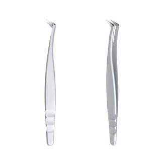 Professional Volume Eyelash Tweezers L-Shape 65° – Sandblasted Finish | Mega Volume Lash Extension Tweezers