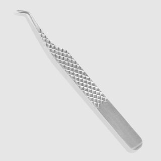 Professional Fibre Tip 15 Degree Volume Eyelash Extension Tweezer with Diamond Grip Stainless Steel
