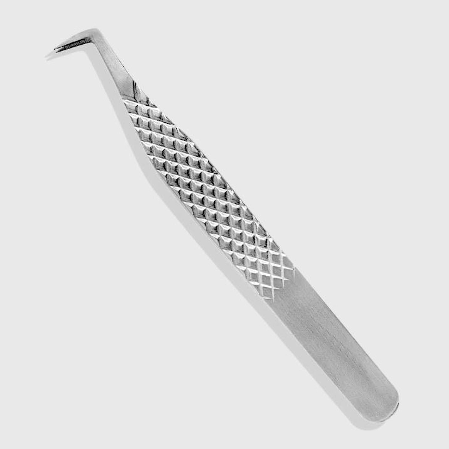 Fibre Tip 90 Degree Boot Tweezer Professional Fibre Tip 90 Degree Boot Volume Eyelash Extension Tweezer with Stainless Steel Diamond Grip Handle
